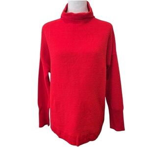 Chelsea & Theodore  Ribbed‎ Red Pullover Turtleneck Sweater Long Sleeve Size XS